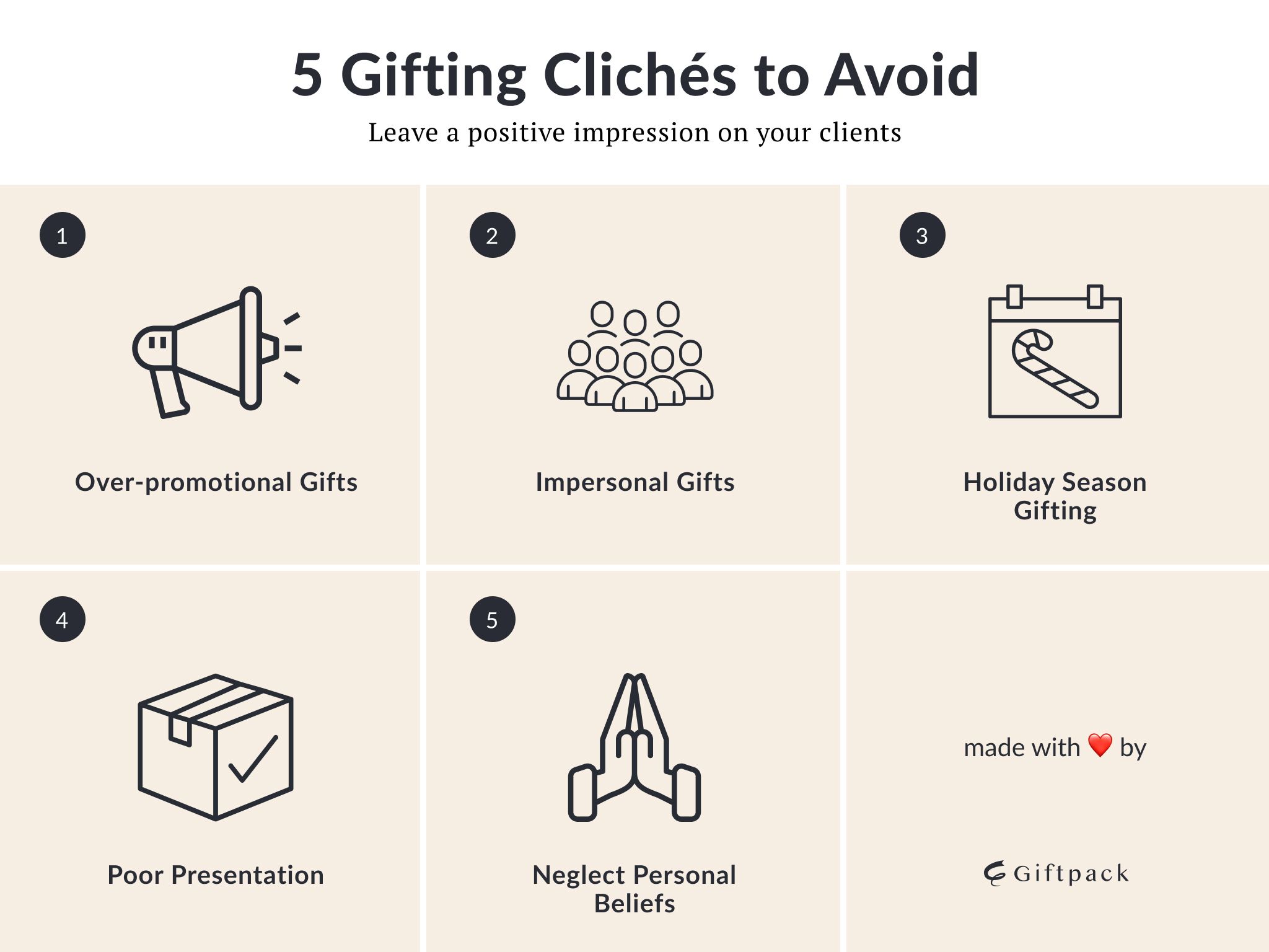 5 gifting clichés to avoid infographics
