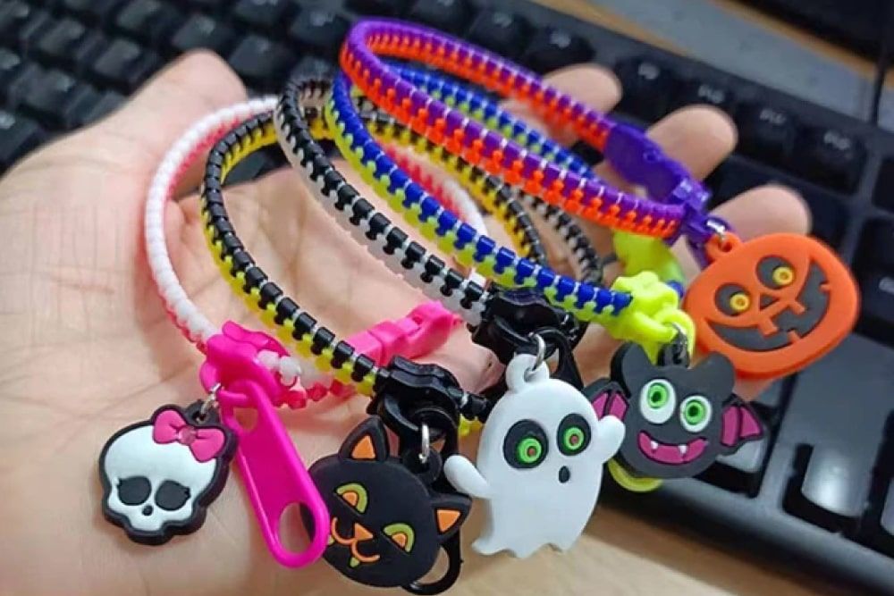 A set of Halloween related slender bracelets