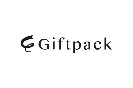 giftpack io logo white background and black words for corporate giveaway ideas
