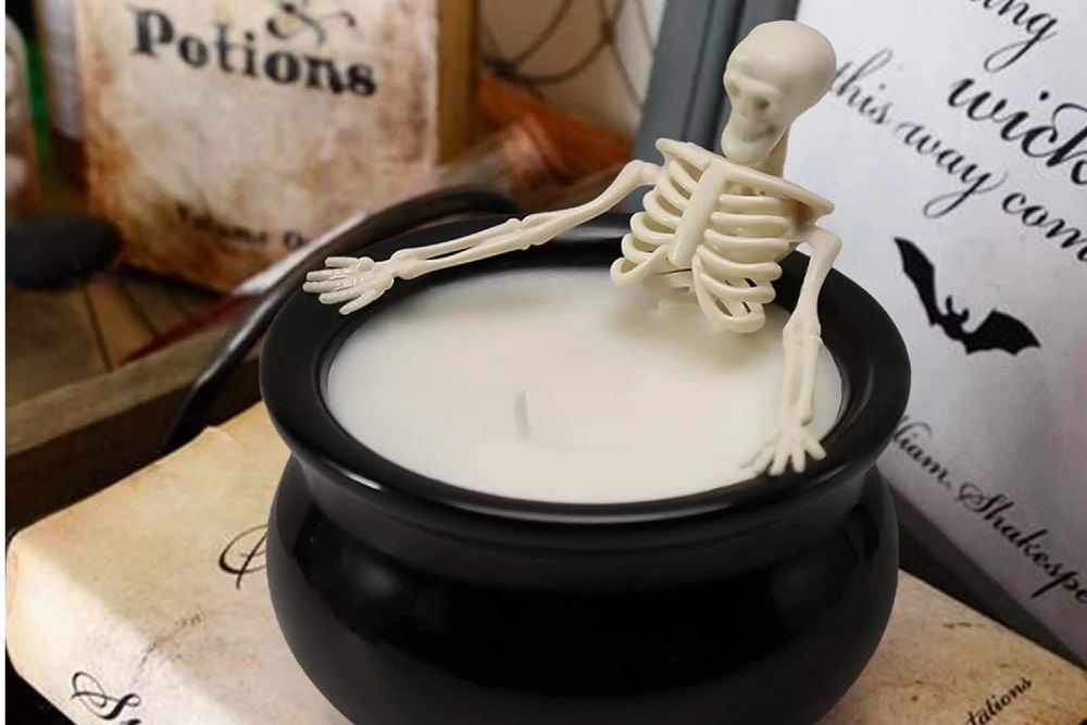 Halloween skeleton decoration candles