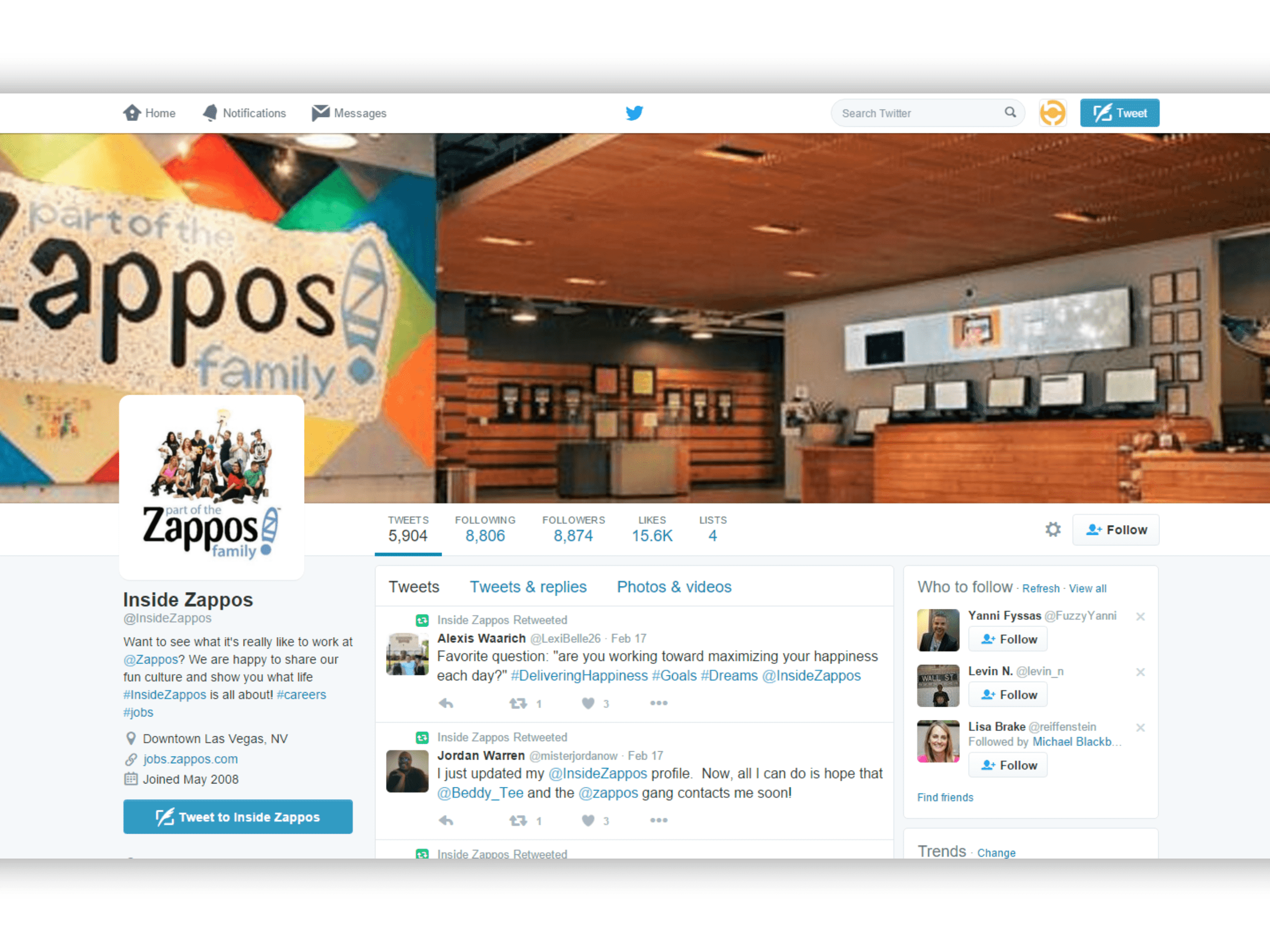 zappos twitter website