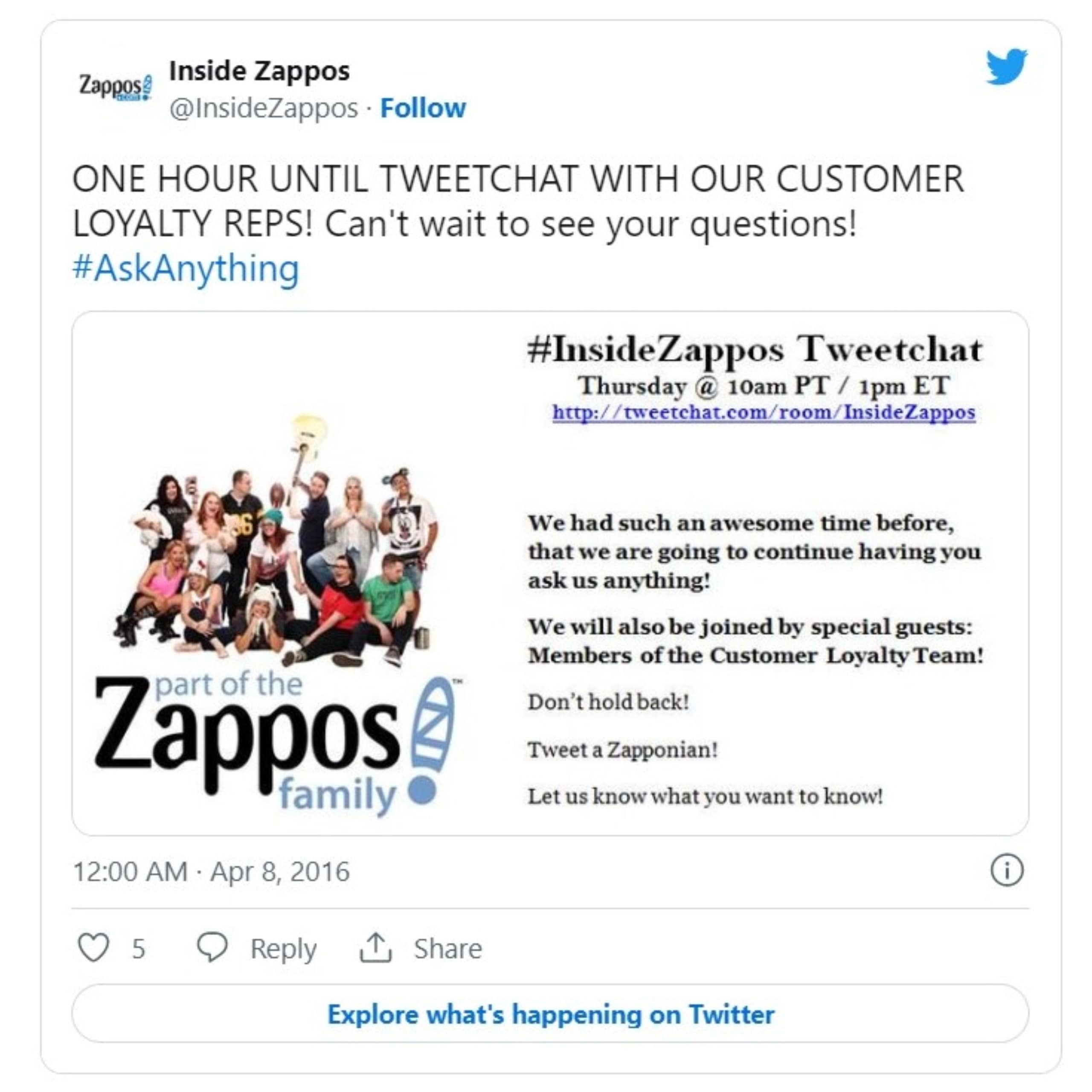 zappos twitter post