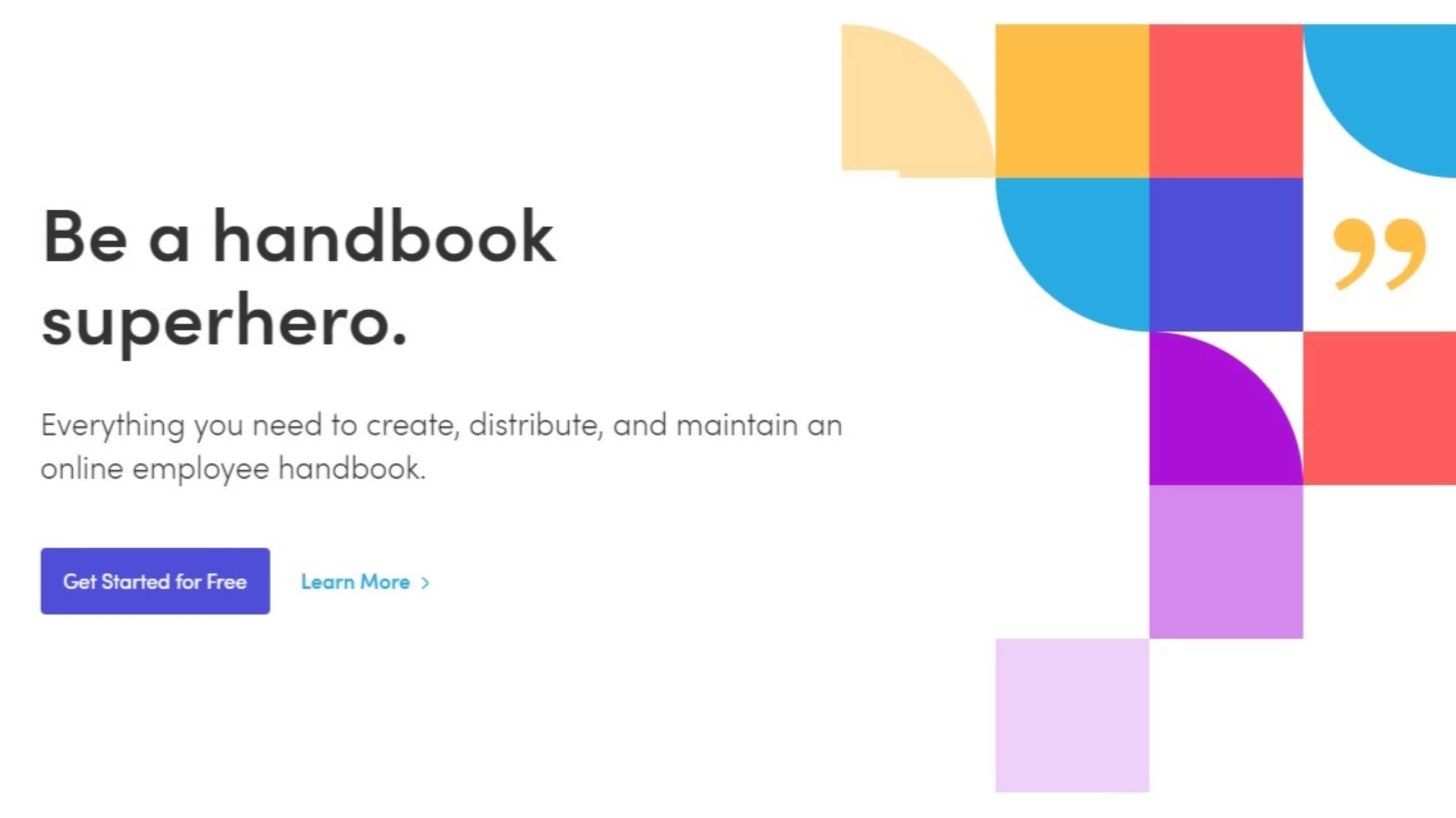 bliss handbook landing page 