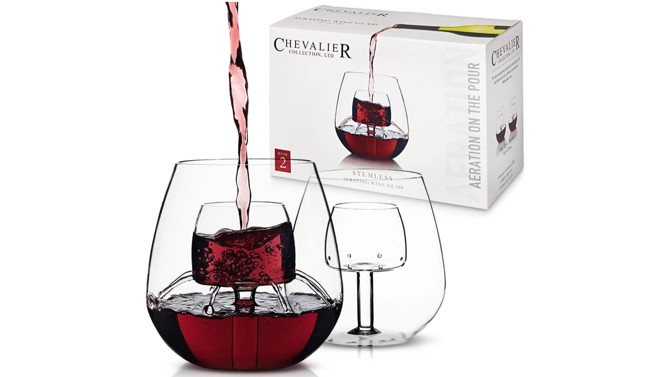 stemless aerating wine glass