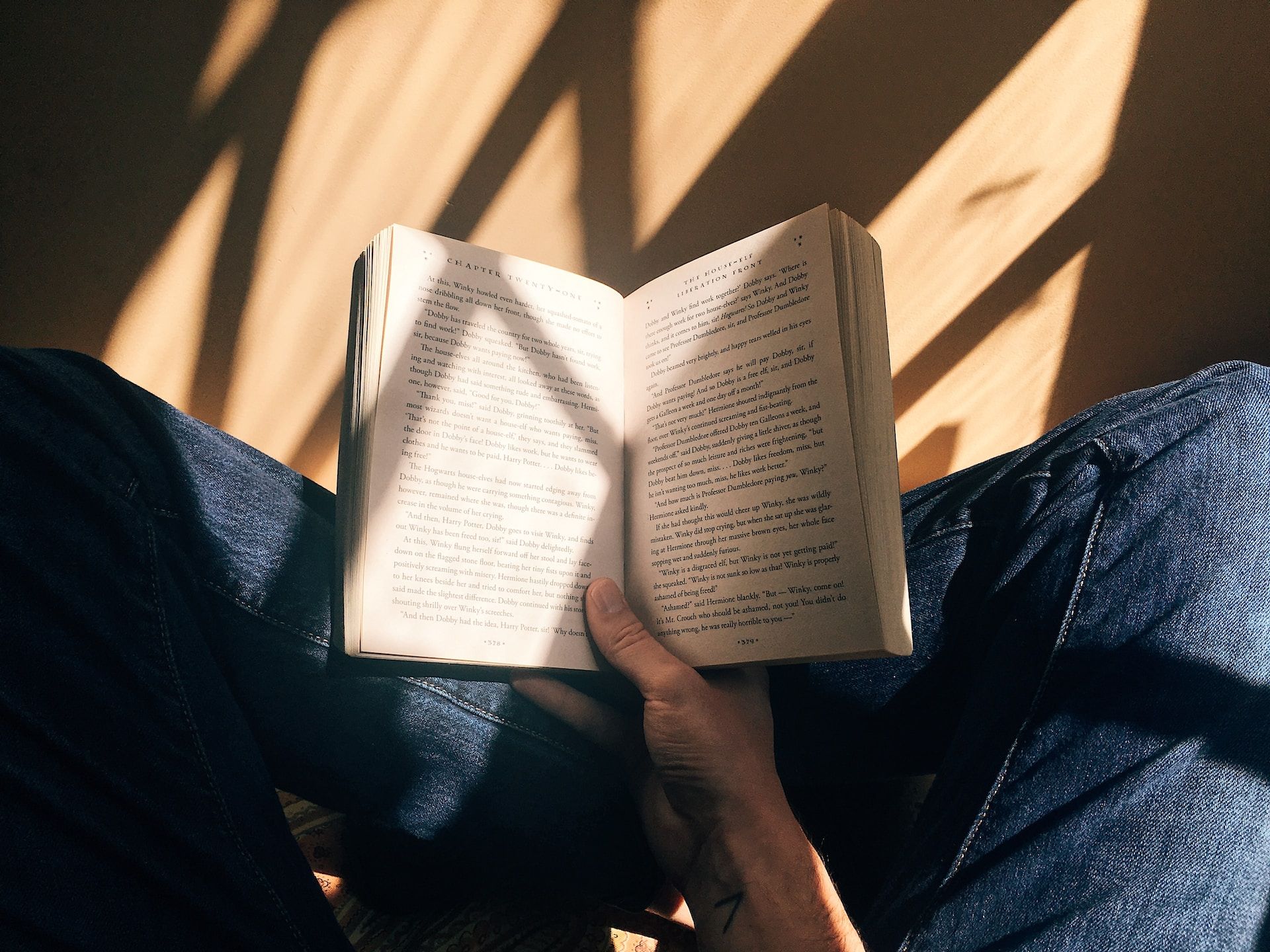 person reading a book