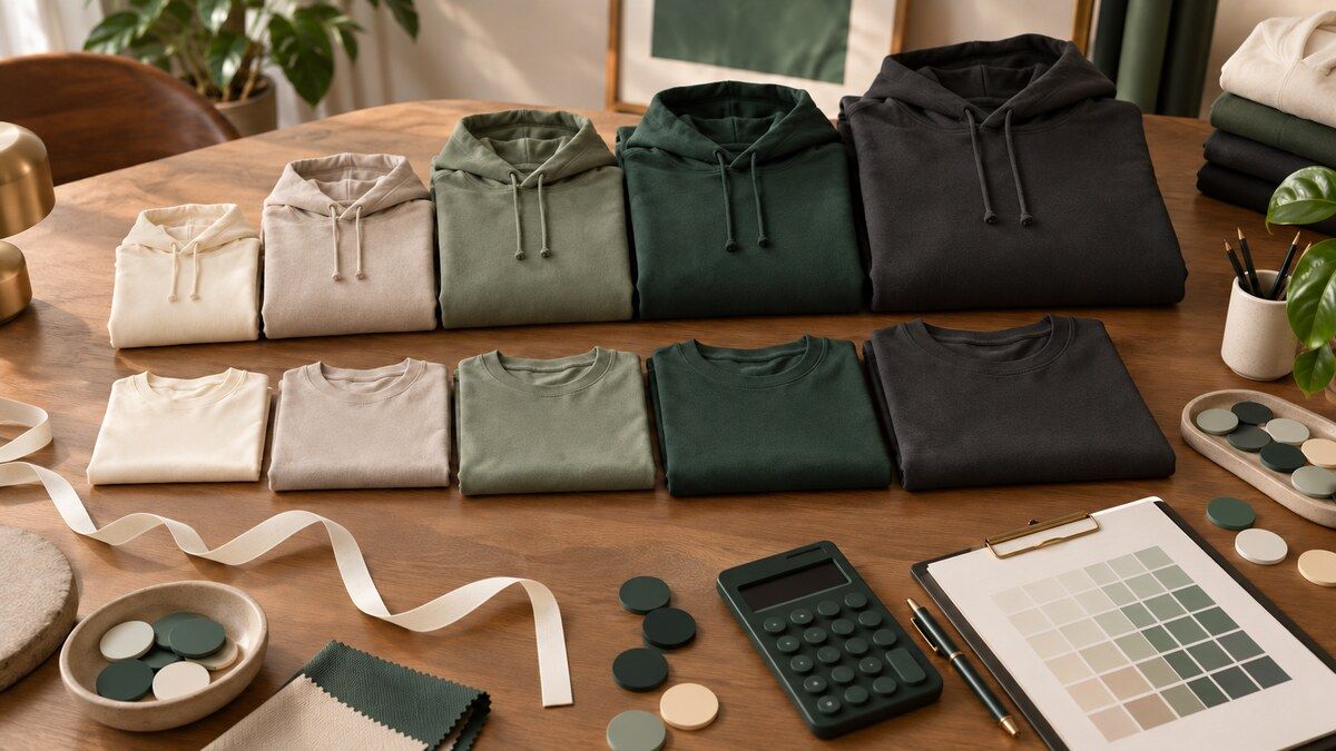 Merchandise planners comparing blank apparel sizes, buffer stock, and regional demand