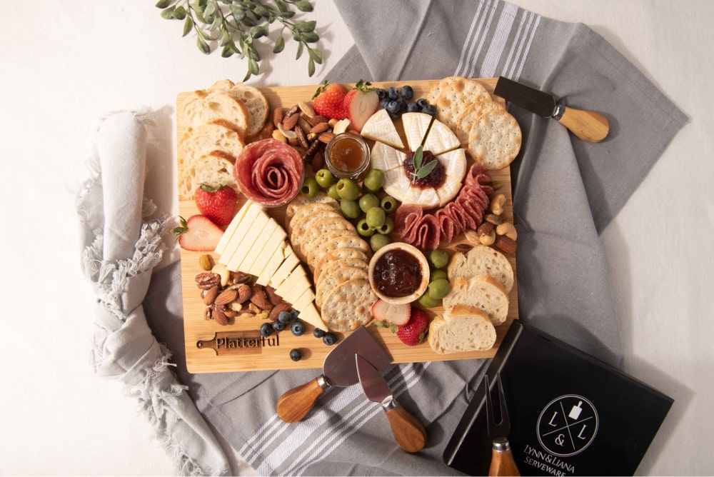 delicious charcuterie board displaying with great lighting