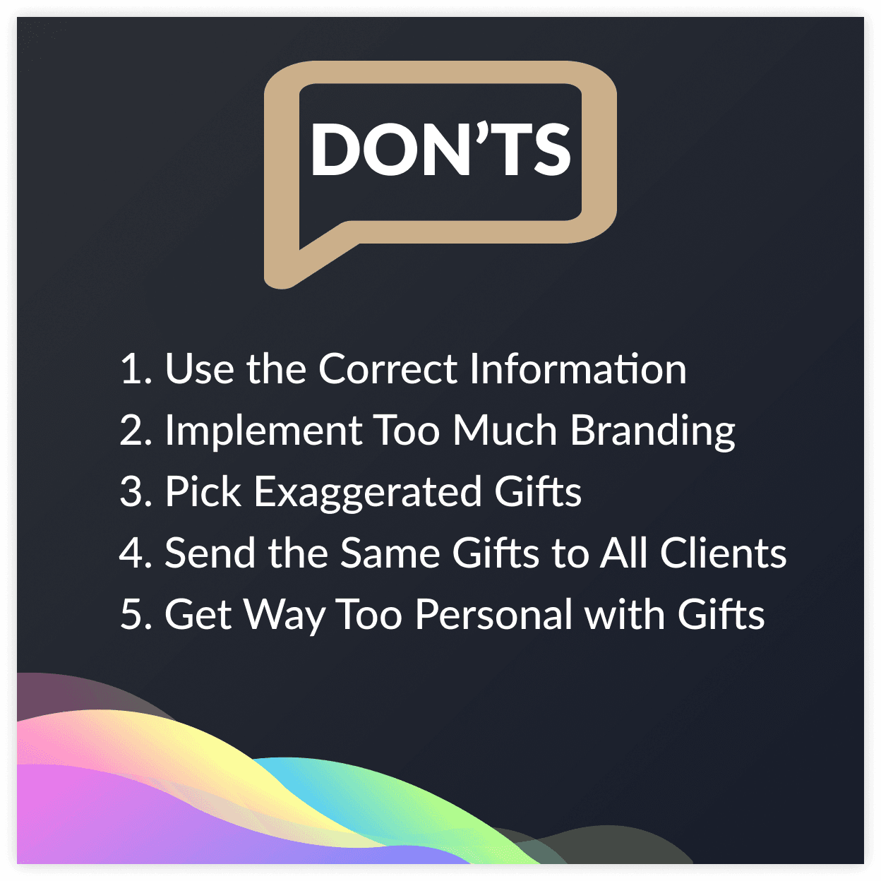 donts for client gifting