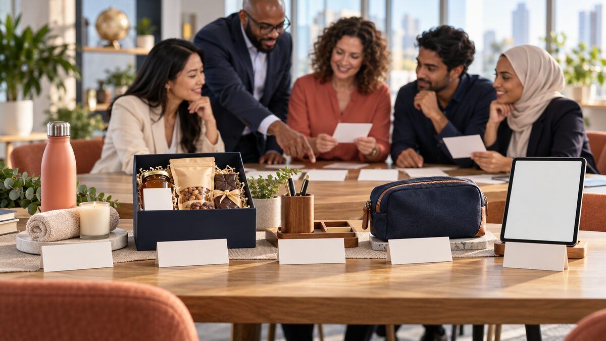 A global HR and procurement team reviewing a curated employee reward catalog