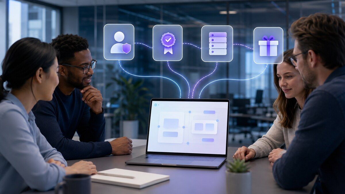 HRIT and Microsoft 365 leaders review a secure employee recognition approval and reward workflow