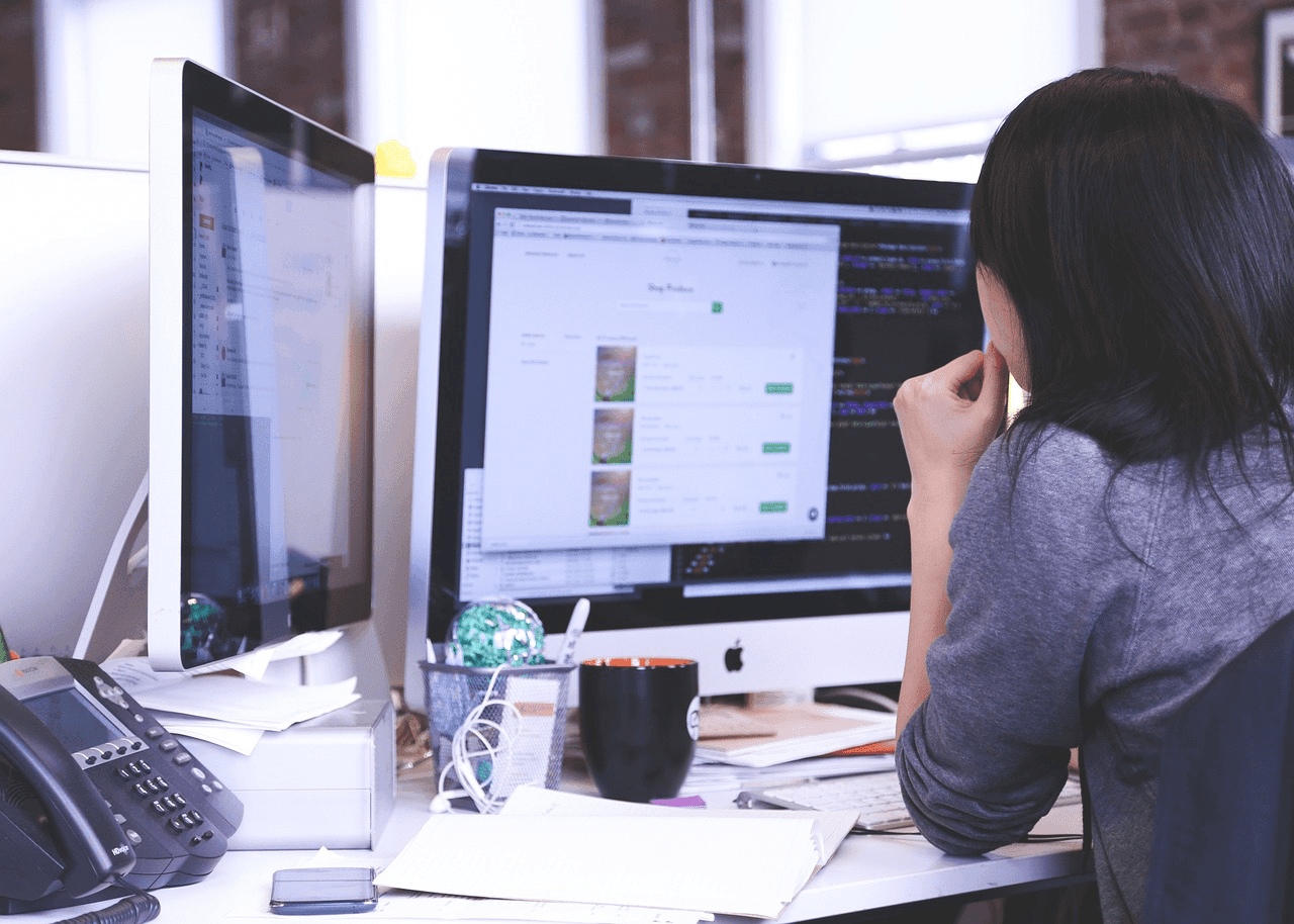 female engineers with a messy desk