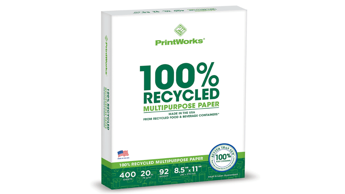 100 percent recycled multipurpose paper