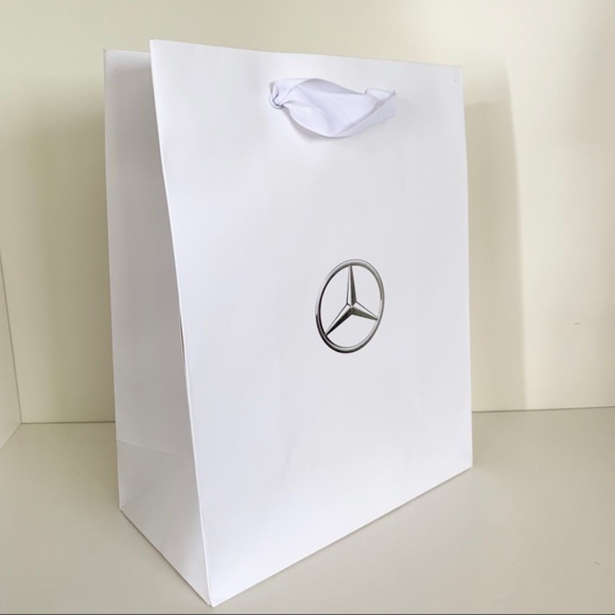 mercedes classical white swag bag design