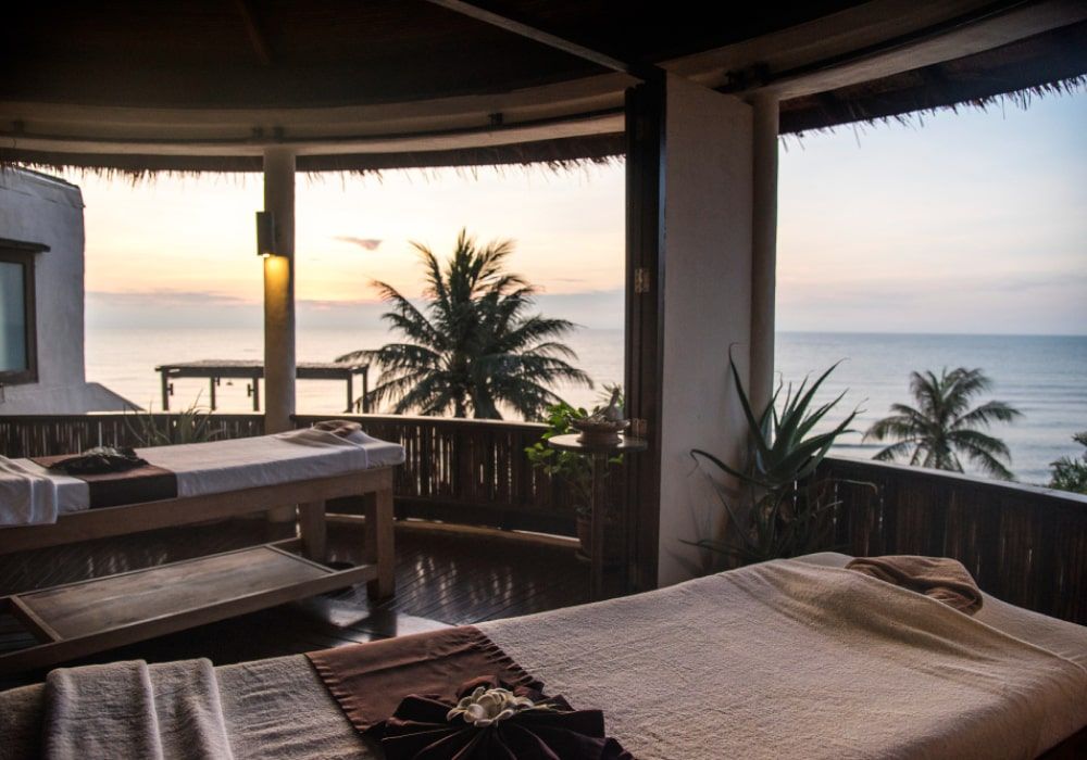 spa salon with beach view