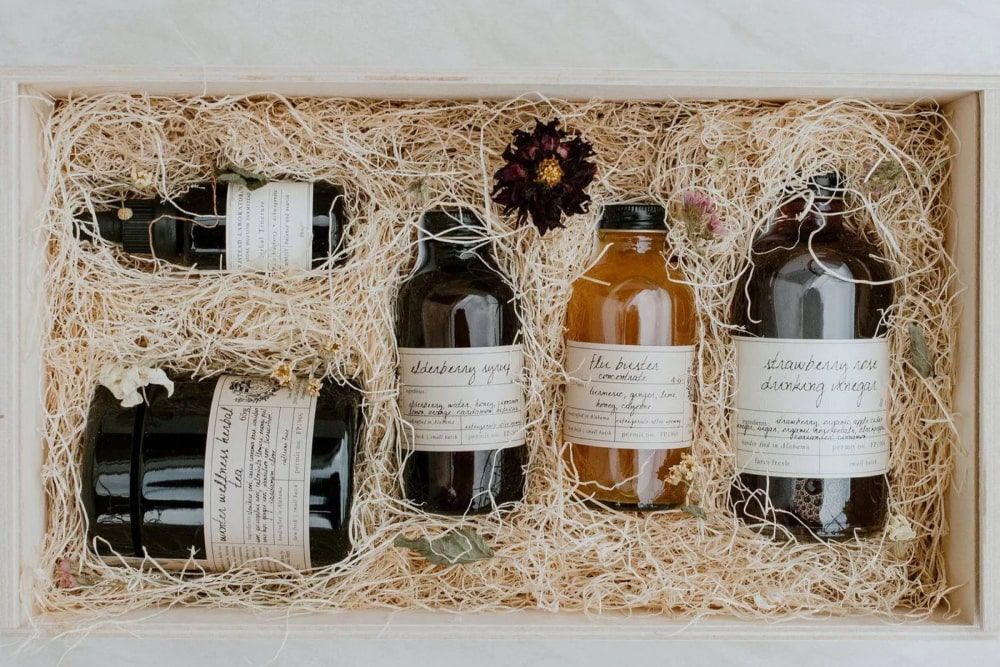 wellness client thank you gifts box that includes many farmstead products