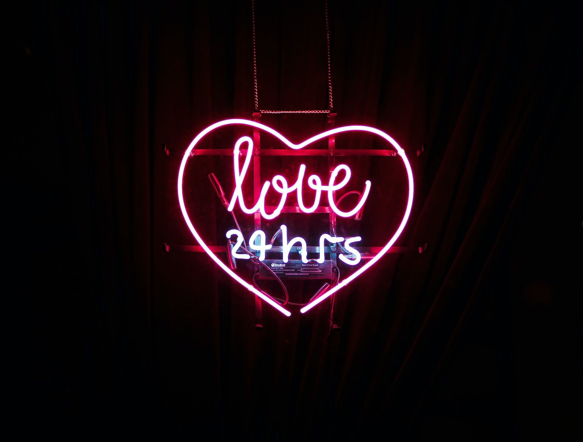 heart shaped neon light