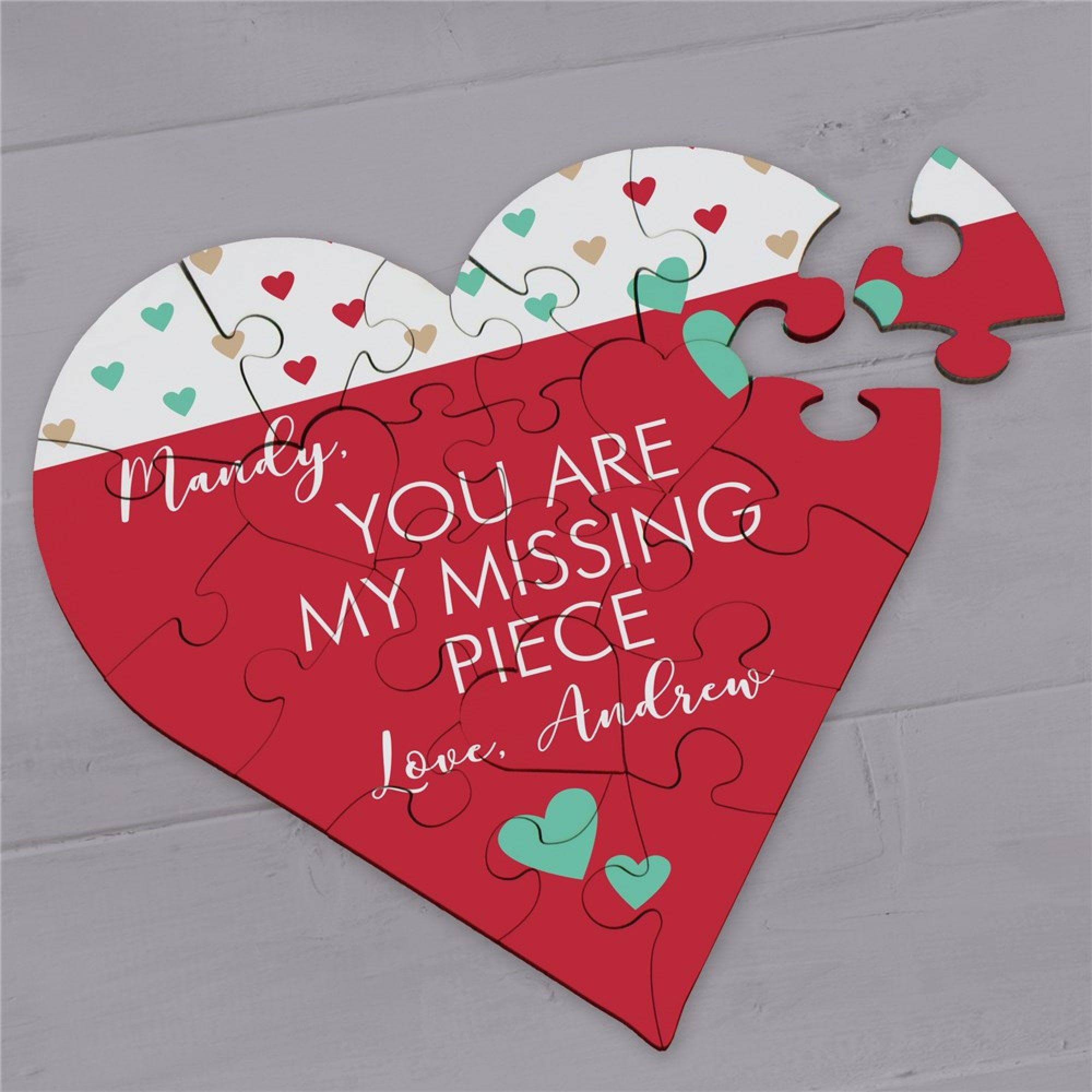 you are my missing piece personalized heart puzzle
