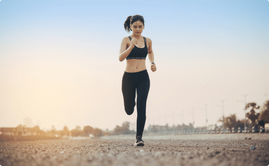 young woman running